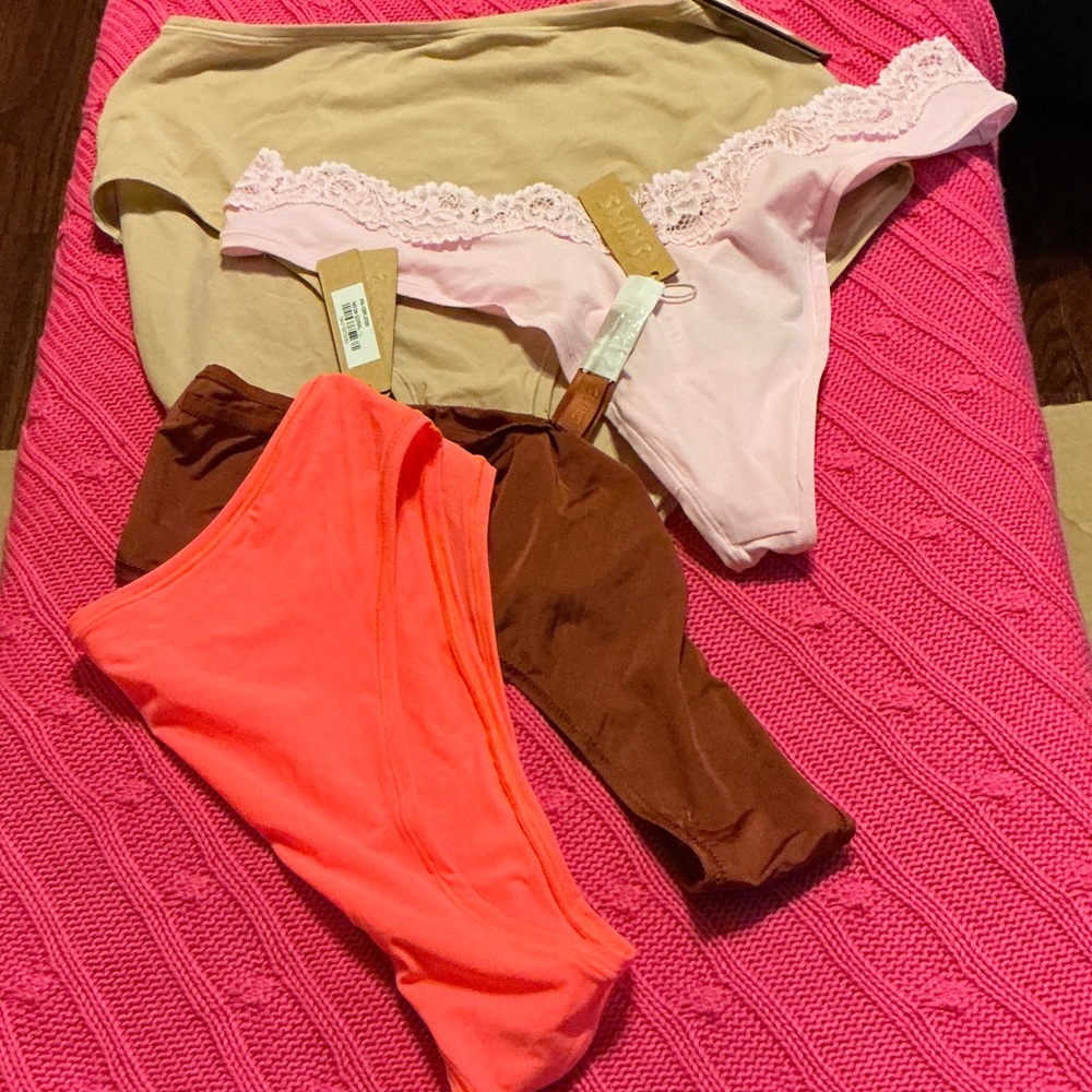 SKIMS Panties Set in Pink, Tan, Brown, and Orange